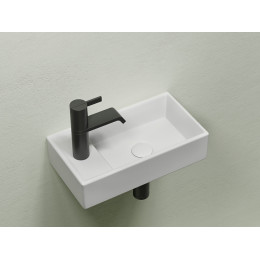 Умывальник подвесной прямоугольный (чаша справа, отверстие под смеситель слева) цвет белый матовый Element 407x217x100