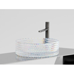 Умывальник чаша накладная круглая (цвет неон) Cristal 360x360x112мм