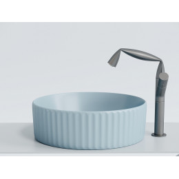 Умывальник чаша накладная круглая (цвет Голубой Матовый) Element 360x360x115мм