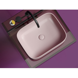 Умывальник чаша накладная прямоугольная (цвет Розовый Матовый) Element 505x380x150мм