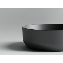 Умывальник чаша накладная круглая (цвет Темный Антрацит Матовый) Element 390x390x120мм