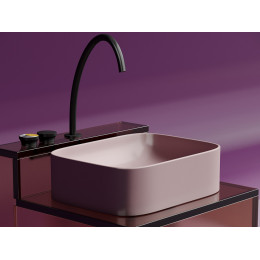 Умывальник чаша накладная прямоугольная (цвет Розовый Матовый) Element 505x380x150мм