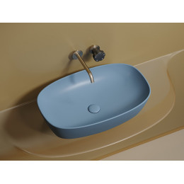 Умывальник чаша накладная овальная (цвет Голубой Матовый) Element 600x380x138мм