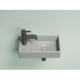 Умывальник подвесной прямоугольный (чаша справа, отверстие под смеситель слева) цвет антрацит матовый Element 407x217x100