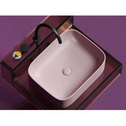 Умывальник чаша накладная прямоугольная (цвет Розовый Матовый) Element 505x380x150мм