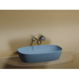 Умывальник чаша накладная овальная (цвет Голубой Матовый) Element 600x380x138мм