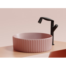 Умывальник чаша накладная круглая (цвет Розовый Матовый) Element 360x360x115мм