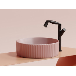 Умывальник чаша накладная круглая (цвет Розовый Матовый) Element 360x360x115мм