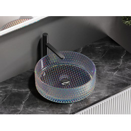 Умывальник чаша накладная круглая (цвет неон) Cristal 360x360x112мм