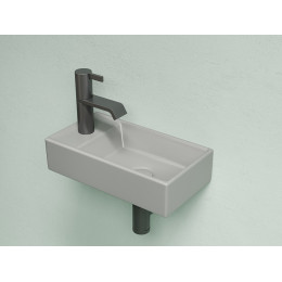 Умывальник подвесной прямоугольный (чаша справа, отверстие под смеситель слева) цвет антрацит матовый Element 407x217x100