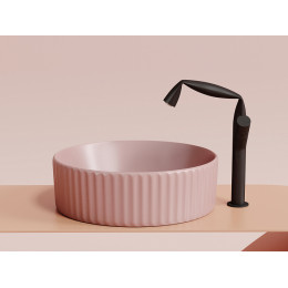 Умывальник чаша накладная круглая (цвет Розовый Матовый) Element 360x360x115мм