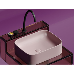 Умывальник чаша накладная прямоугольная (цвет Розовый Матовый) Element 505x380x150мм