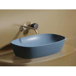 Умывальник чаша накладная овальная (цвет Голубой Матовый) Element 600x380x138мм