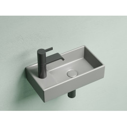 Умывальник подвесной прямоугольный (чаша справа, отверстие под смеситель слева) цвет антрацит матовый Element 407x217x100