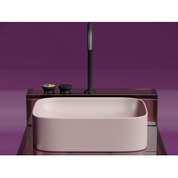 Умывальник чаша накладная прямоугольная (цвет Розовый Матовый) Element 505x380x150мм