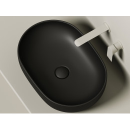 Умывальник чаша накладная овальная (цвет Черный Матовый) Element 600x415x135мм