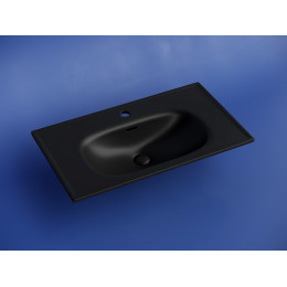 Раковина накладная CERAMICANOVA Sabo с отверстием под смеситель 800x460x130 черный матовый