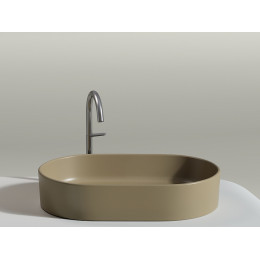 Умывальник чаша накладная овальная (цвет Капучино Матовый) Element 608x385x122мм