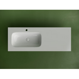 Раковина накладная мебельная CERAMICANOVA Grace прямоугольная 1210x457x137 с чашей слева и отверстием под смеситель цвет белый CN7020