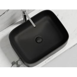 Умывальник чаша накладная прямоугольная (цвет Черный Матовый) Element 505x380x150мм
