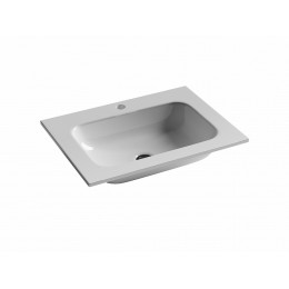 Раковина накладная Grace прямоугольная, с отверстием под смеситель, 610x457x137 мм, цвет белый