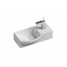 Умывальник подвесной прямоугольный  с крепежом (чаша слева, отверстие под смеситель справа) Element 400x220x120мм