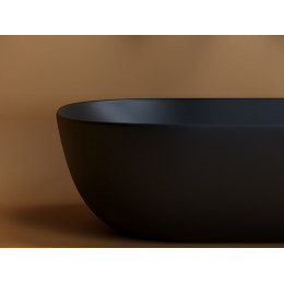 Умывальник чаша накладная прямоугольная (цвет Черный Матовый) Element 455x325x135мм