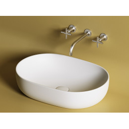 Умывальник чаша накладная овальная (цвет Белый Матовый) Element 600x415x135мм