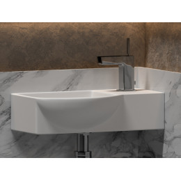 Умывальник подвесной прямоугольный  с крепежом (чаша слева, отверстие под смеситель справа) Element 400x220x120мм