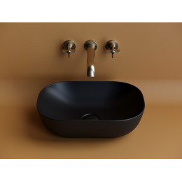 Умывальник чаша накладная прямоугольная (цвет Черный Матовый) Element 455x325x135мм