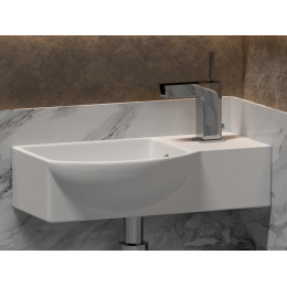 Умывальник подвесной прямоугольный  с крепежом (чаша слева, отверстие под смеситель справа) Element 400x220x120мм