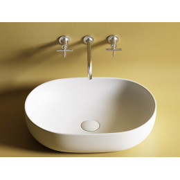 Умывальник чаша накладная овальная (цвет Белый Матовый) Element 600x415x135мм