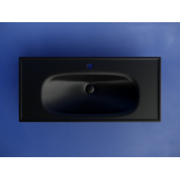 Раковина накладная CERAMICANOVA Sabo с отверстием под смеситель 1000x460x130 черный матовый