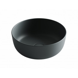 Раковина накладная круглая 356x356x135, цвет темный антрацит матовый