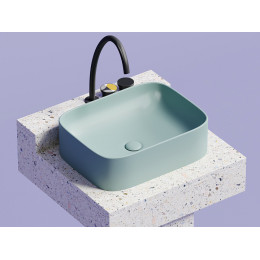 Умывальник чаша накладная прямоугольная (цвет Зеленый Матовый) Element 505x380x150мм