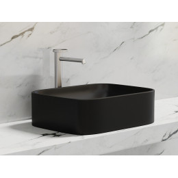 Умывальник чаша накладная прямоугольная (цвет Черный Матовый) Element 505x380x150мм