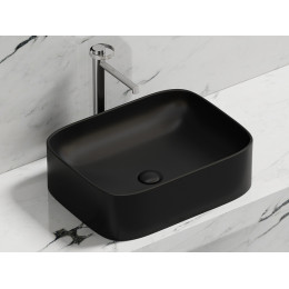 Умывальник чаша накладная прямоугольная (цвет Черный Матовый) Element 505x380x150мм