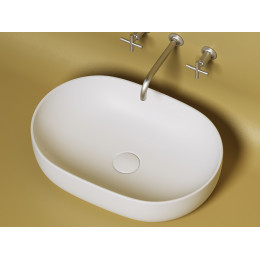 Умывальник чаша накладная овальная (цвет Белый Матовый) Element 600x415x135мм
