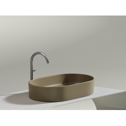 Умывальник чаша накладная овальная (цвет Капучино Матовый) Element 608x385x122мм
