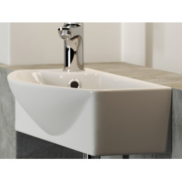 Умывальник подвесной прямоугольный с крепежом (чаша справа, отверстие под смеситель слева) Element 455x220x130мм