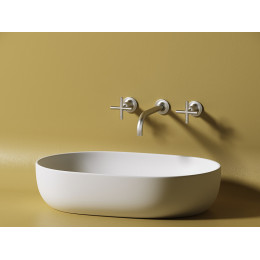 Умывальник чаша накладная овальная (цвет Белый Матовый) Element 600x415x135мм