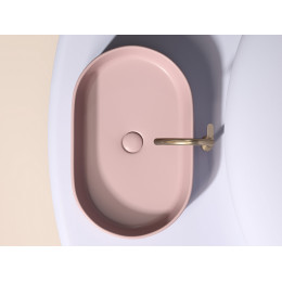 Умывальник чаша накладная овальная (цвет Розовый Матовый) Element 608x385x122мм