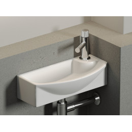 Умывальник подвесной прямоугольный  с крепежом (чаша слева, отверстие под смеситель справа) Element 455x220x130мм