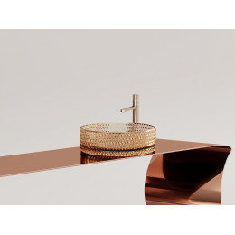 Умывальник чаша накладная круглая (цвет бежевый) Cristal 360x360x112мм