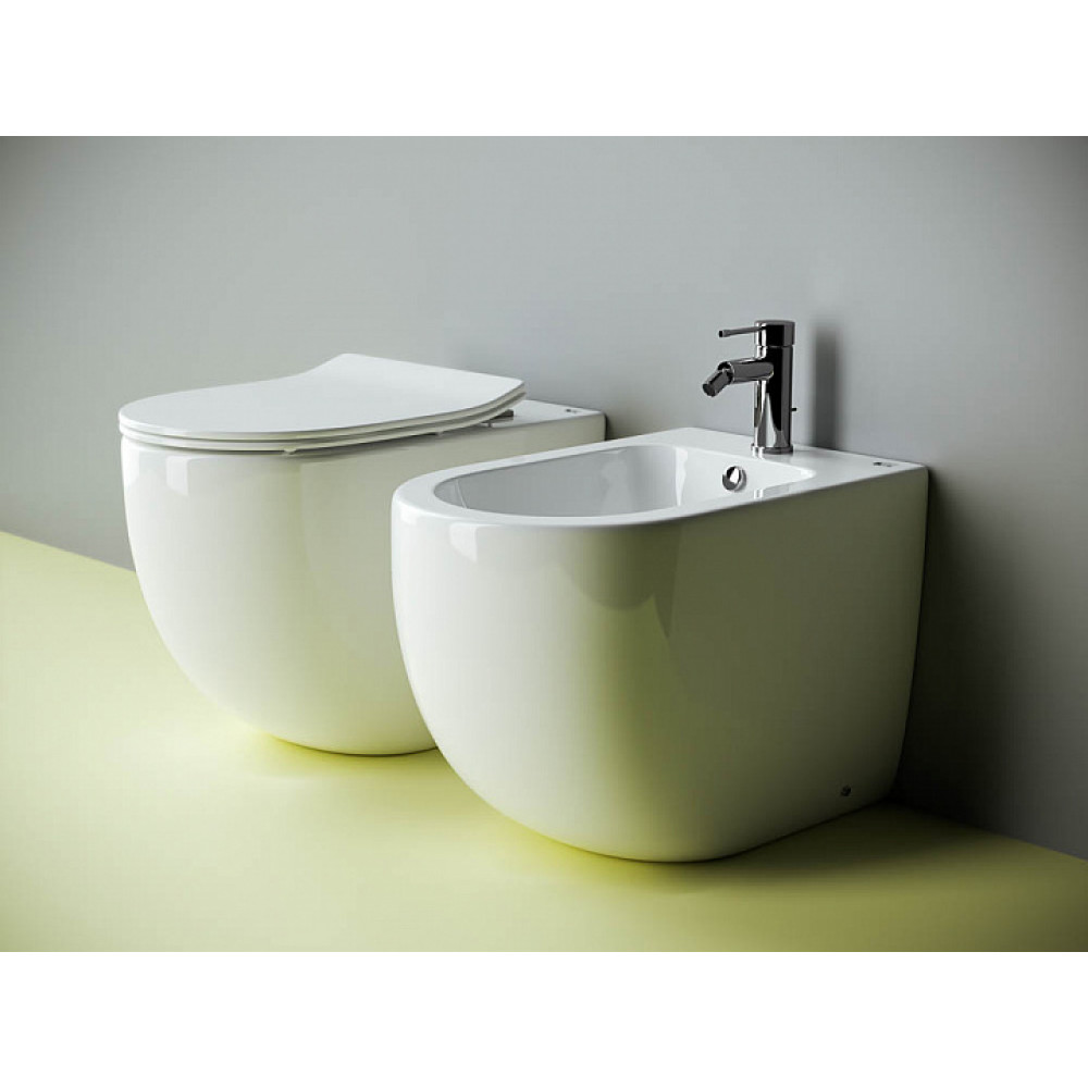 Напольный приставной унитаз Metropol Rimless