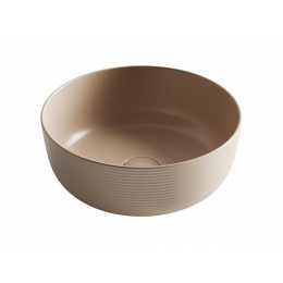 Раковина накладная круглая 356x356x135, цвет капучино матовый