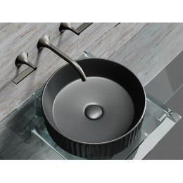 Умывальник чаша накладная круглая (цвет Темный Антрацит Матовый) Element 360x360x115мм