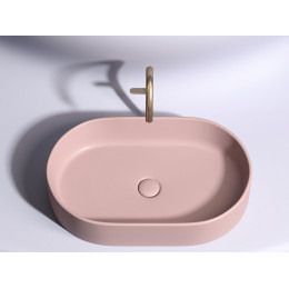 Умывальник чаша накладная овальная (цвет Розовый Матовый) Element 608x385x122мм