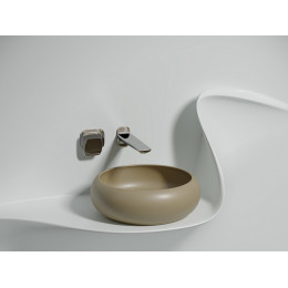 Умывальник чаша накладная круглая (цвет Капучино Матовый) Element 360x360x120мм