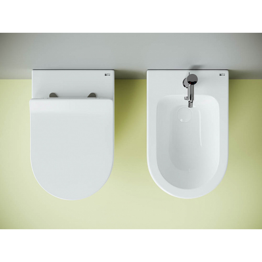Напольный приставной унитаз Metropol Rimless